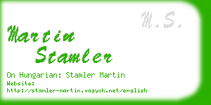 martin stamler business card